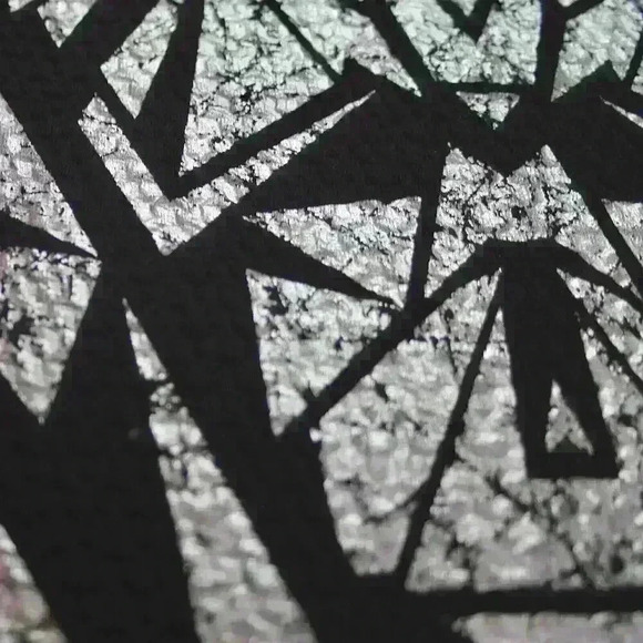 Vero Moda  Silver Black Mini Skirt size M Sparkly Geometric design 90s Y2k Party - Picture 5 of 14